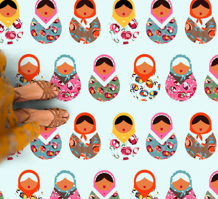 Vibrant Matryoshka Dolls ethnic vinyl rug - TenStickers