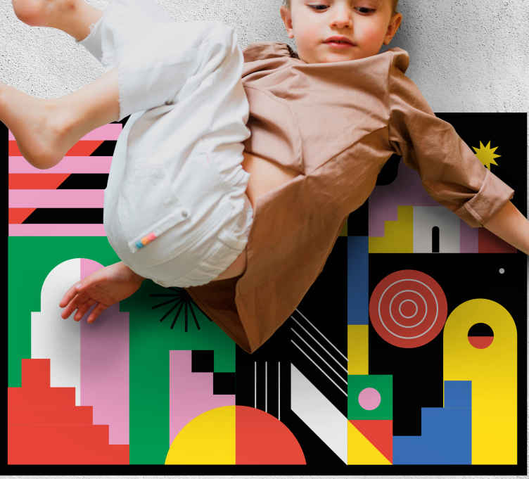 Rohkeita moderneja muotoja geometrinen vinyylimatto - Tenstickers
