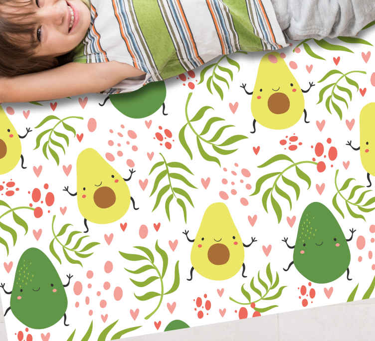 Alfombra vinílica infantil lindo patrón de aguacate - TenVinilo