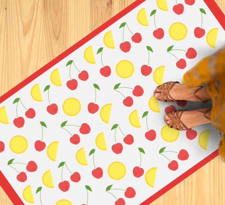 Sweet lemons and cherries kitchen flooring mat TenStickers