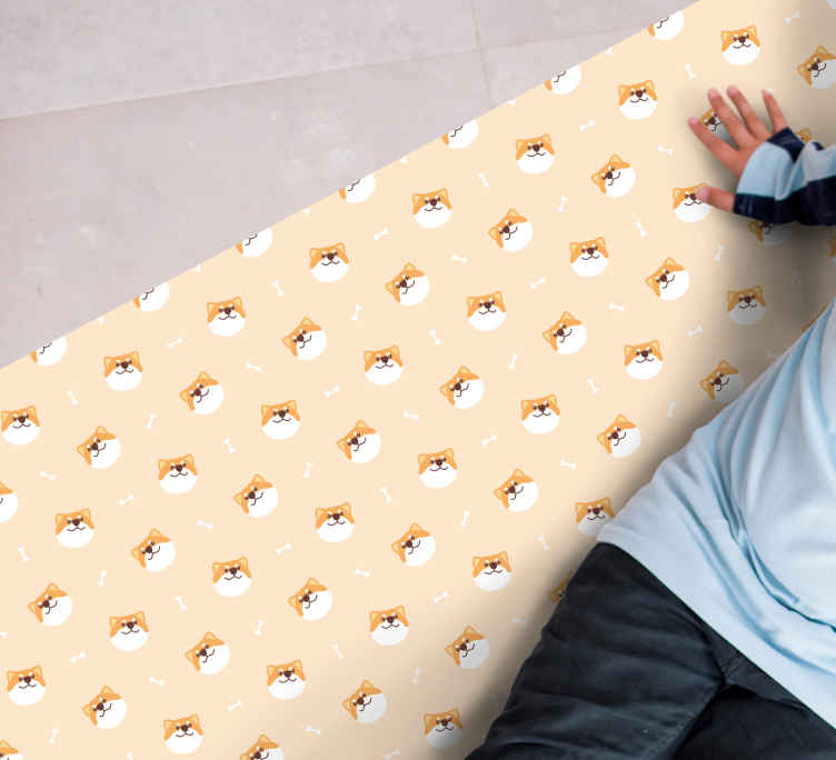 Schattige hondengezichten dieren vinyl tapijt - TenStickers