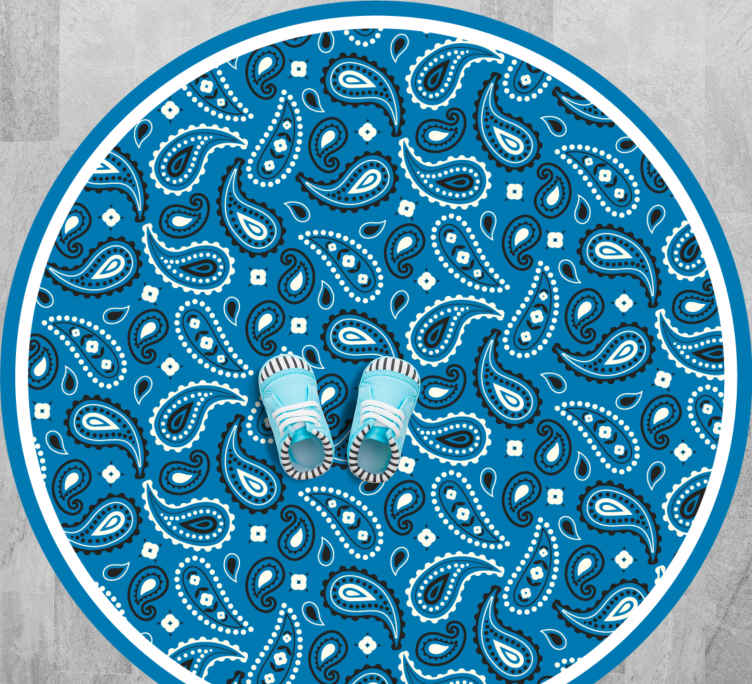 Dark blue boho bandana pattern carpet - TenStickers