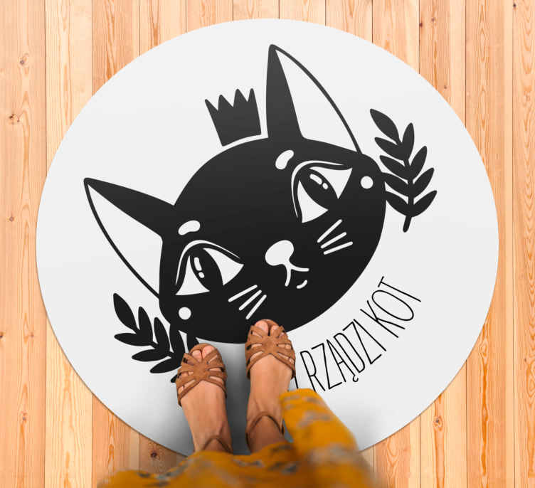 Dywan winylowy zwierzęta Kot jest królem - TenStickers