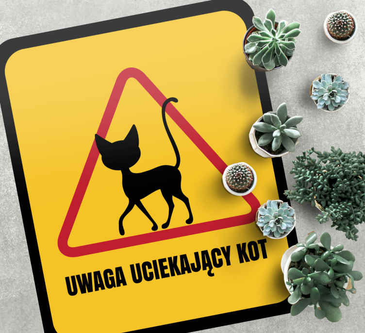 Dywan winylowy zwierzęta Kot może uciec - TenStickers