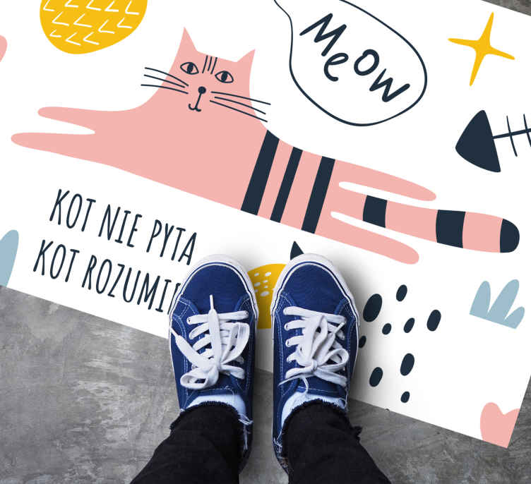 Dywan winylowy zwierzęta Kot wszystko rozumie - TenStickers
