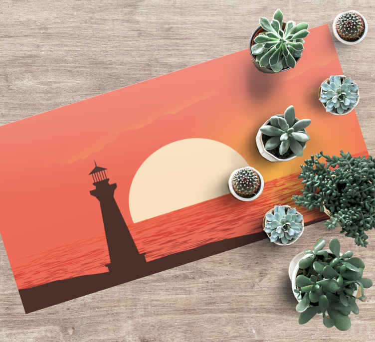 Alfombra vinílica naturaleza vista del atardecer costero - TenVinilo