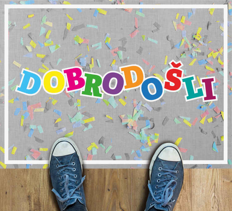 Dobrodošli večbarvne črke in preproga za konfete - TenStickers