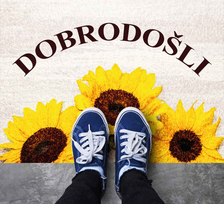 Luštna dobrodošlica s sončnično moderno preprogo - TenStickers