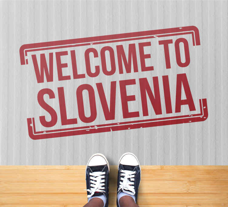 Dobrodošli v slovenski potni list žig moderna preproga - TenStickers