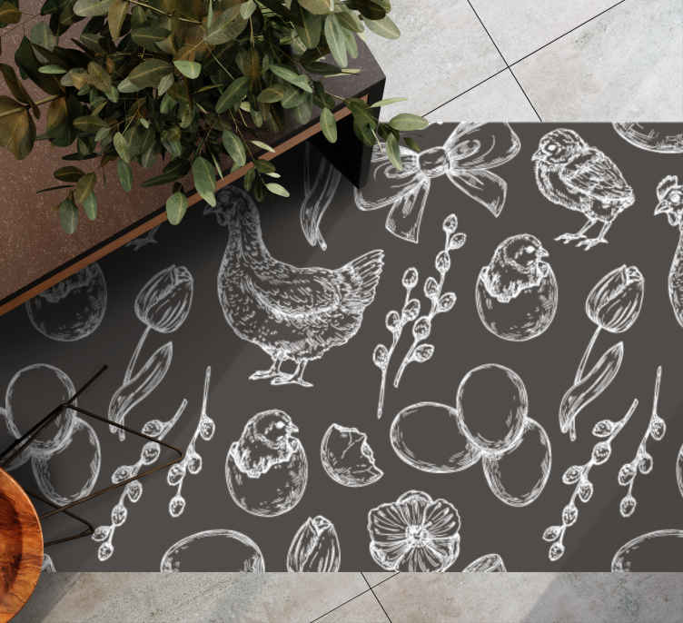 Alfombra vinílica cocina encantadores motivos de granja - TenVinilo