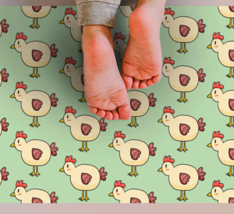 Elle çizilmiş horoz desen hayvan halısı - TenStickers