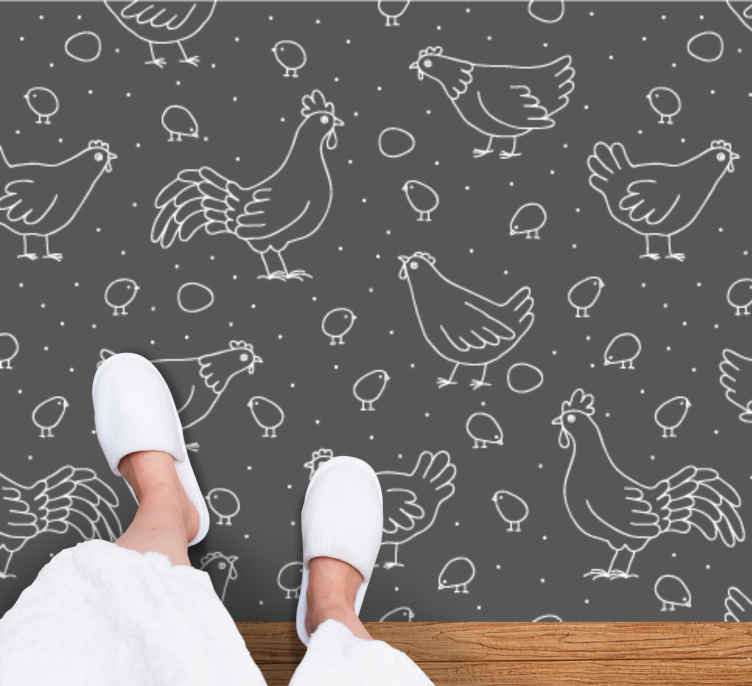 Passatoia in vinile cucina Modello senza cuciture con gallo di po