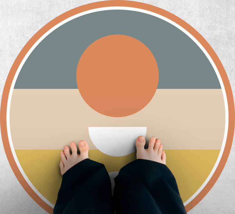 3 striped with circle flag abstract floor rugs - TenStickers