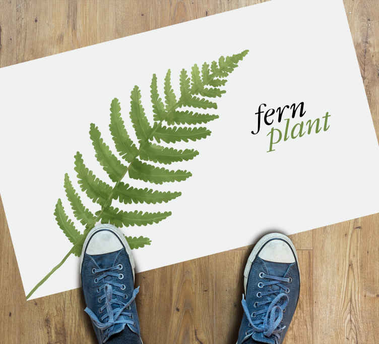 Alfombra vinílica con frase Planta de helecho estilo minimalista - TenVinilo