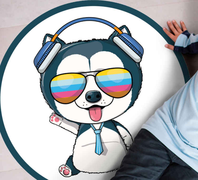 Alfombra vinílica infantil personaje perrito genial - TenVinilo