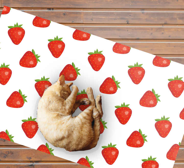 Strawberry on bright background kitchen floor - TenStickers