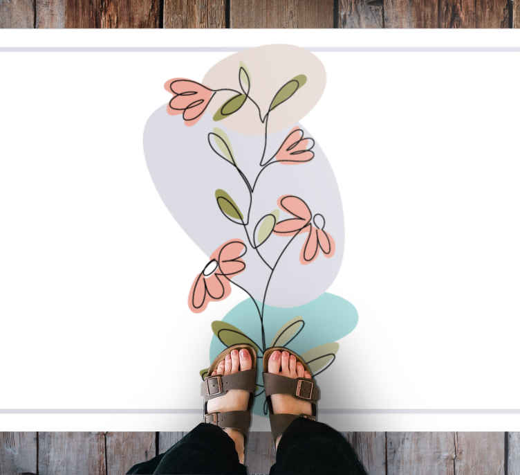 Minimalistiske tusenfryd blomster vinylteppe - Tenstickers