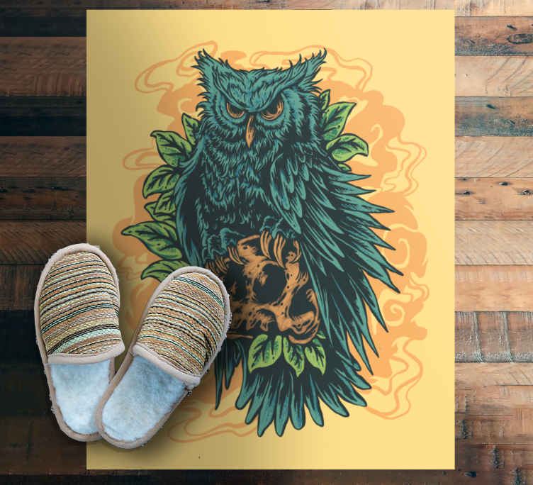 Tappeto vinile stampa animale arte mistica del gufo - TenStickers