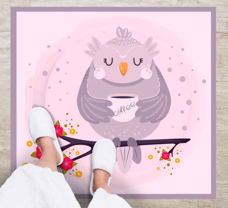 Charmante uilenafbeelding dieren vinyl tapijt - TenStickers