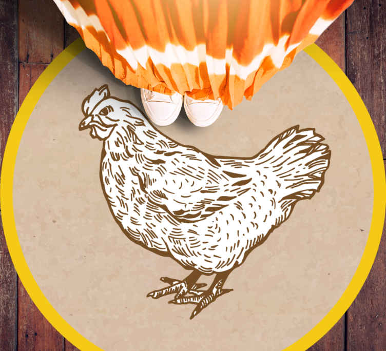 CHICKEN ILLUSTRATION animal vinyl rug - TenStickers