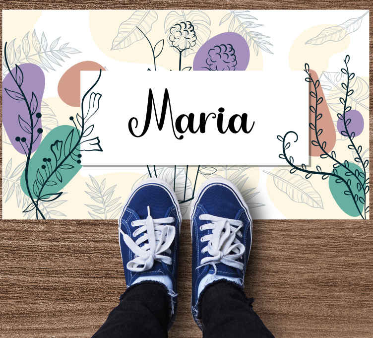 Tappeto in vinile nome Piante tropicali sobrie