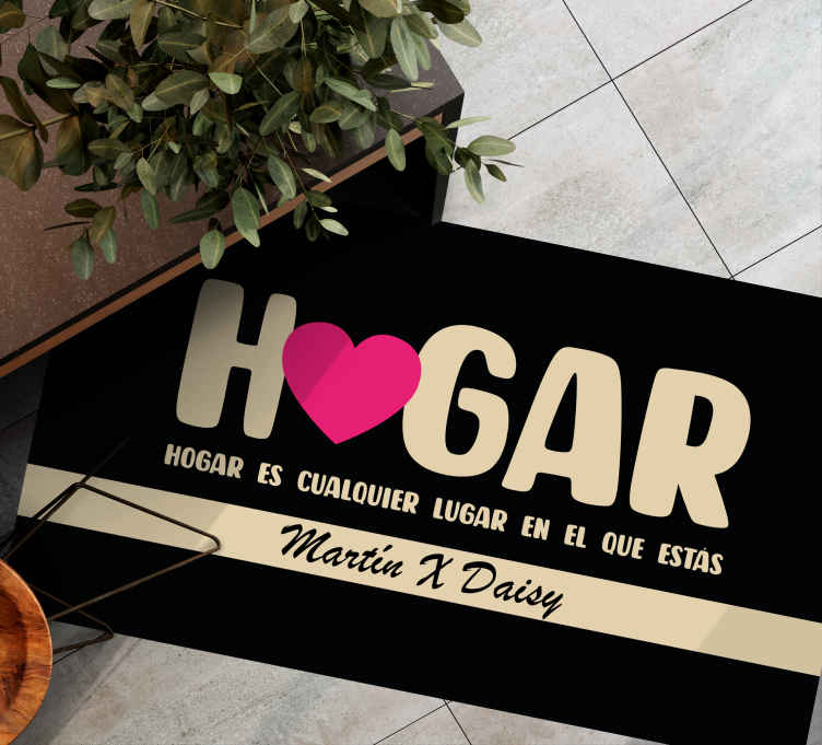 Alfombra vinílica personalizable El hogar es donde sea que estés - TenVinilo