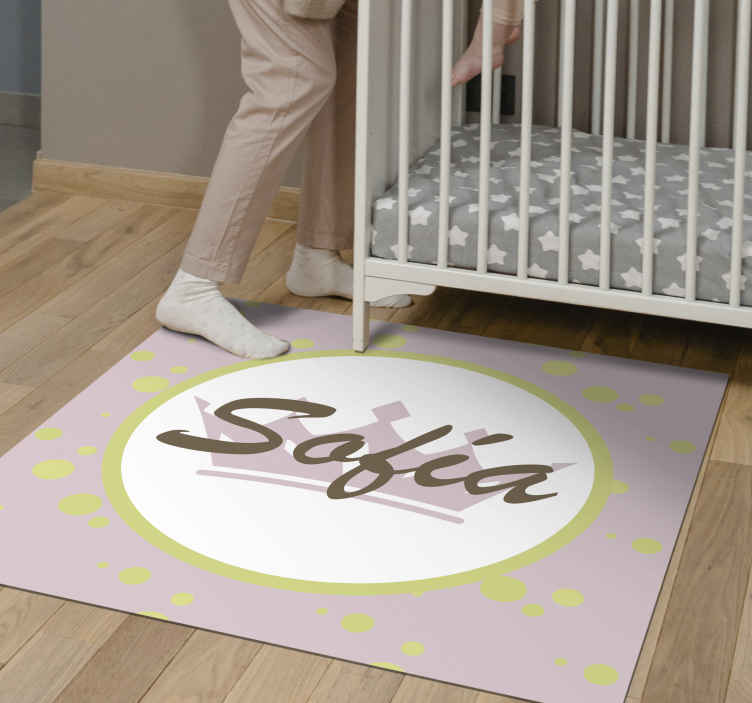Pastelna kruna s dods personalizirana prostirka - TenStickers