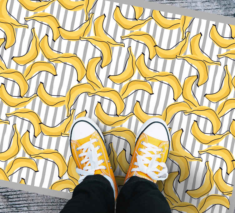 Banan mønster i doodle stil vinyl teppe moderne - Tenstickers