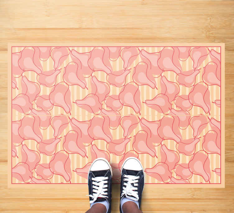 Alfombra vinílica cocina lindos patrones rosas - TenVinilo