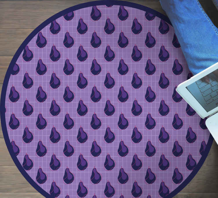 Alfombra vinílica cocina patrón de gotas moradas - TenVinilo