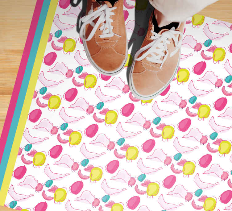 Renkli yaz meyveleri doodle desen paspas - TenStickers