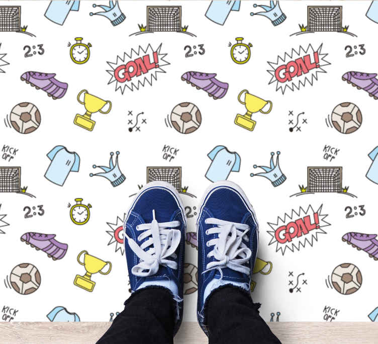 Alfombra vinílica juegos tema de símbolos deportivos - TenVinilo