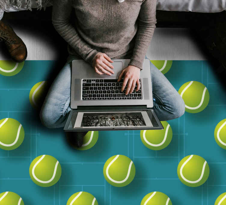 Tennisbold mønster vinyl tæppe til teenagere - TenStickers