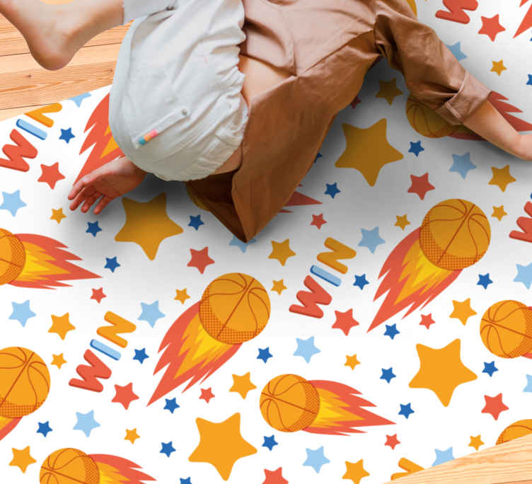 Sporty Stars Design vinyl rug gaming - TenStickers