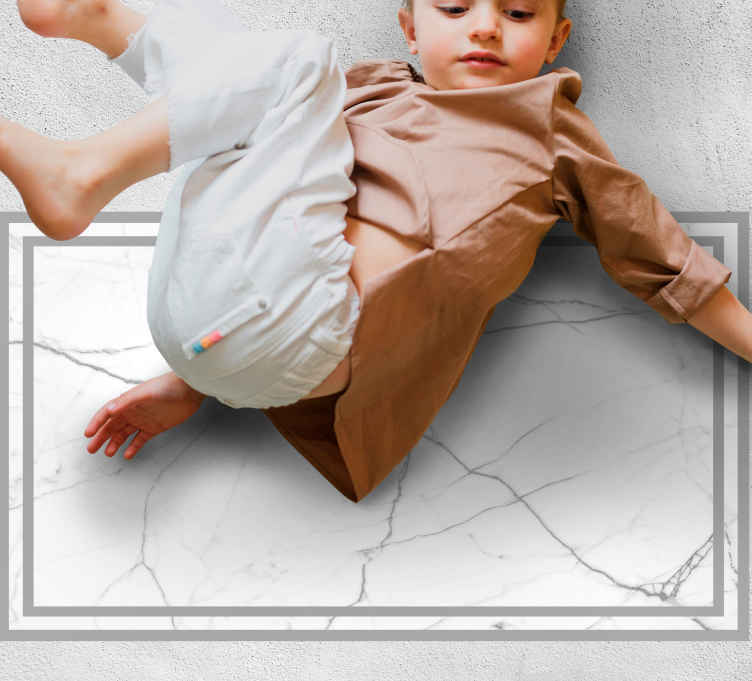 Tapis vinyle marbre stries blanches gracieuses - TenStickers