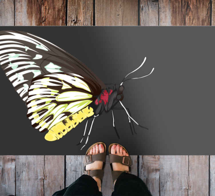 Butterfly Imagery nature vinyl rug - TenStickers