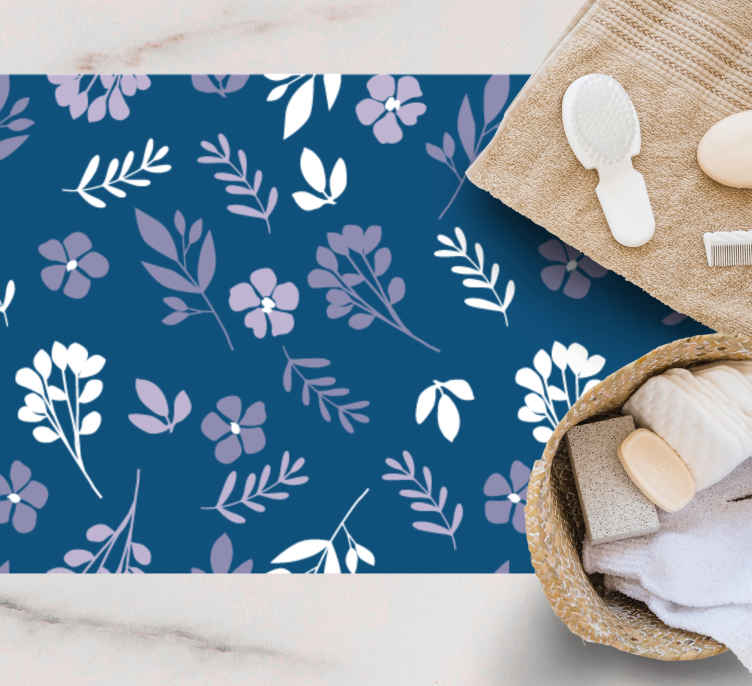 Minimalistic little flowers floral rug - TenStickers