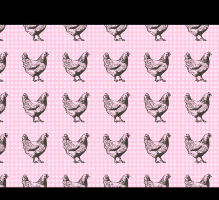 Horoz hayvan halısı ile pembe ve beyaz kareler - TenStickers