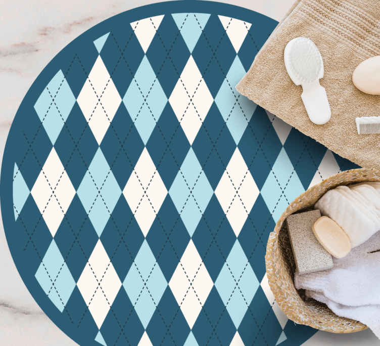 Diamond Pattern Elegance geometric vinyl rug - TenStickers