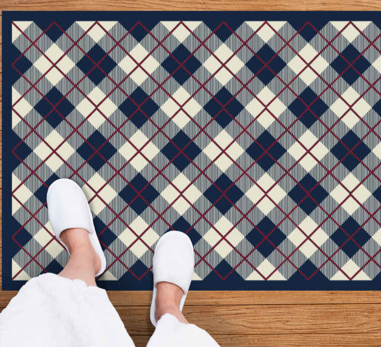 Classic scotland check pattern living room carpet - TenStickers