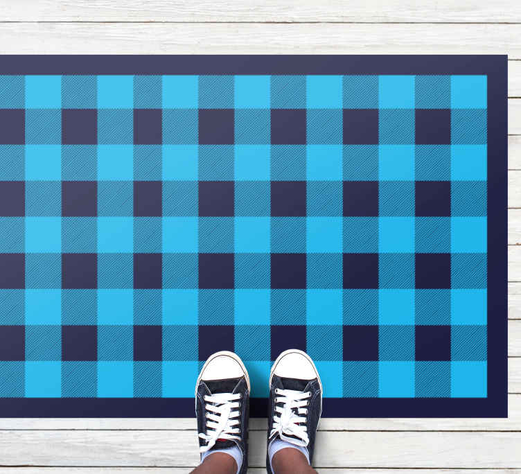 Yellow plaid pattern living room carpet - TenStickers