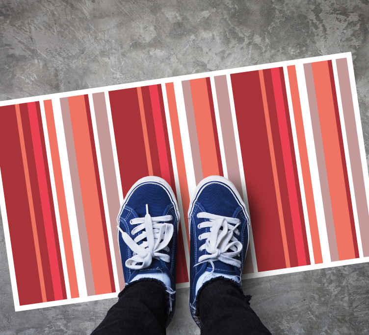 Vinyl Teppich gestreift lebendig gestreifte leinwand - TenStickers