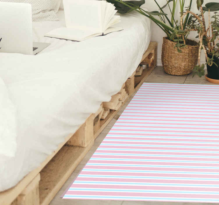 Tappeto in pvc per camera da letto Motivo a righe rosa originale