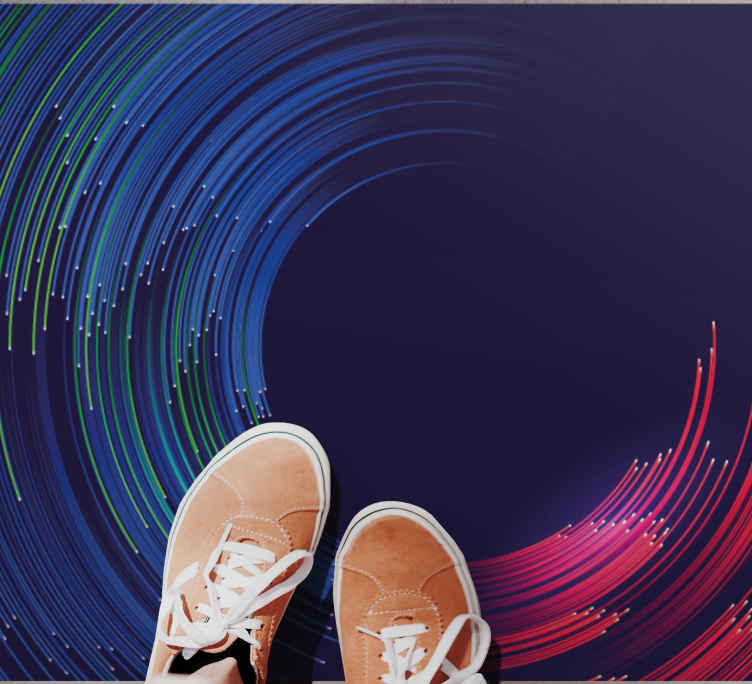Swirling Color Waves modern vinyl rug - TenStickers