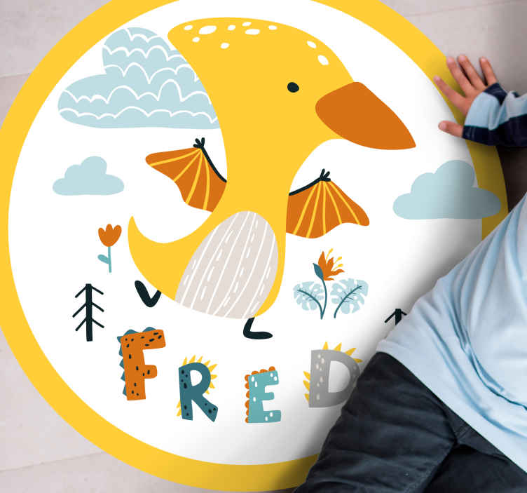 Mládě dinosaura Vinylový koberec se jmény - TenStickers