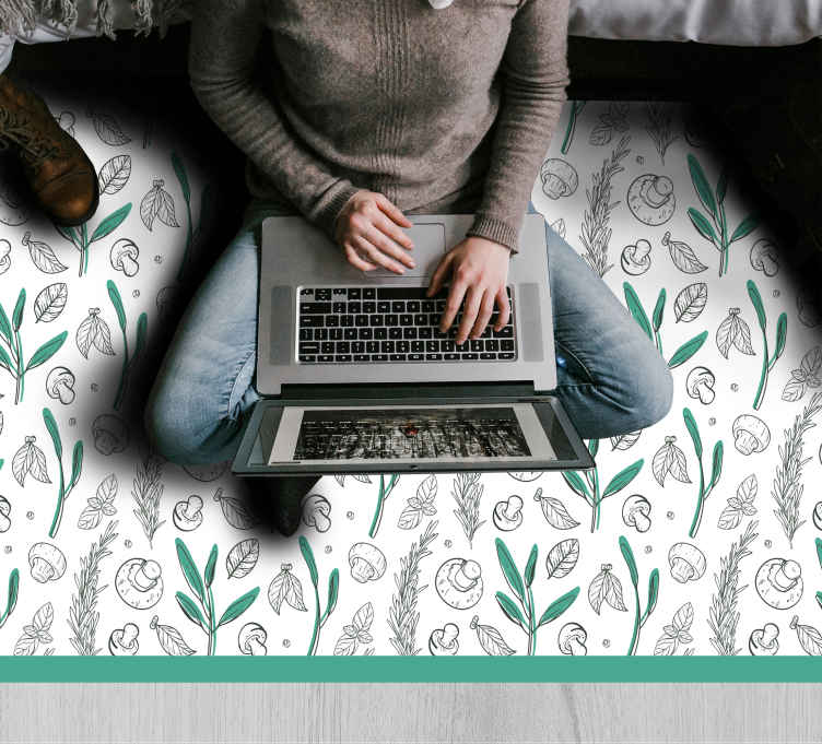 Passatoia in vinile cucina Funghi e foglie