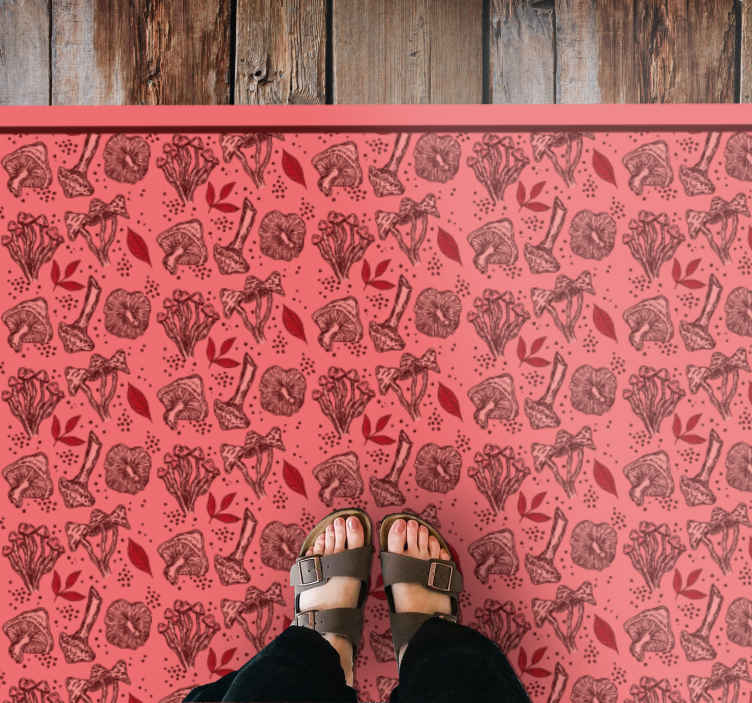 Passatoia in vinile cucina Modello di funghi rossi vintage