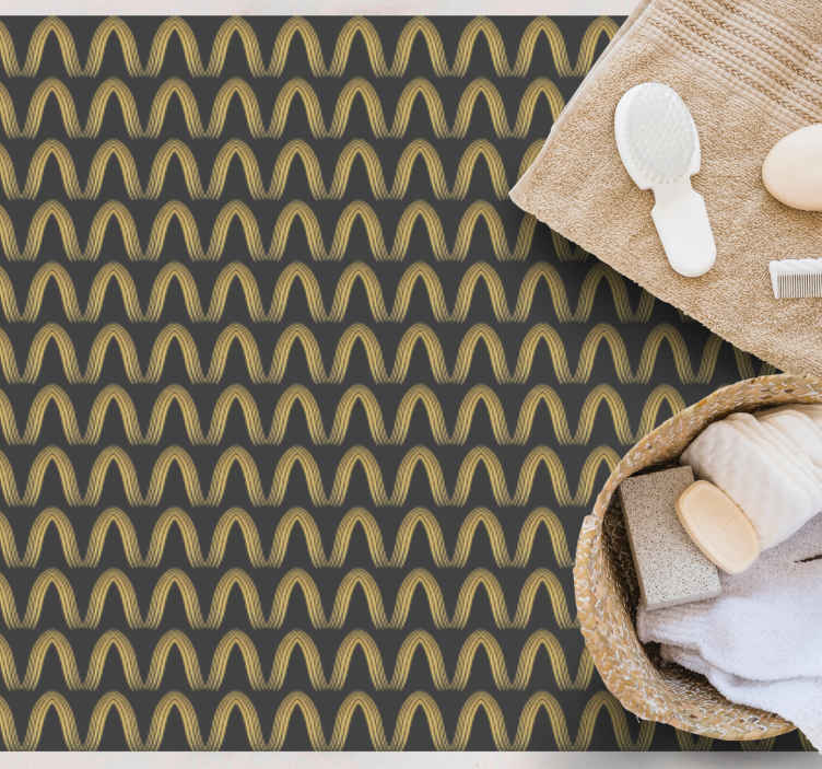 Tappeto in vinile personalizzato testi Colori astratti oro e grig