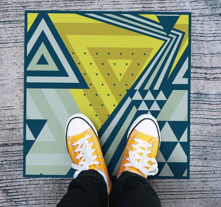 Alfombra de vinilo geométrica Figuras abstractas azules - TenVinilo