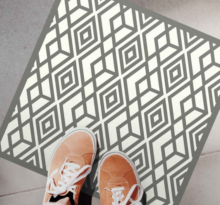 Tappeto in vinile con forme geometriche Rombi e triangoli grigi n